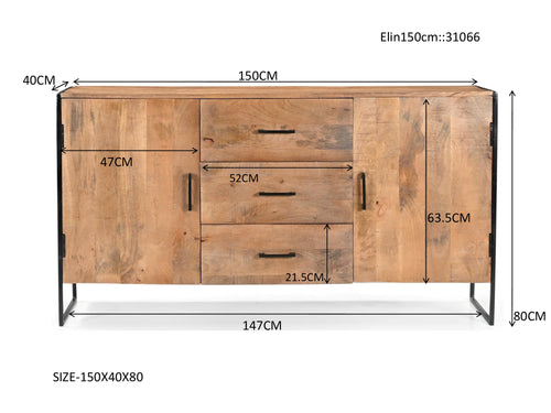 Livingfurn dressoir Elin - 150cm - bruin