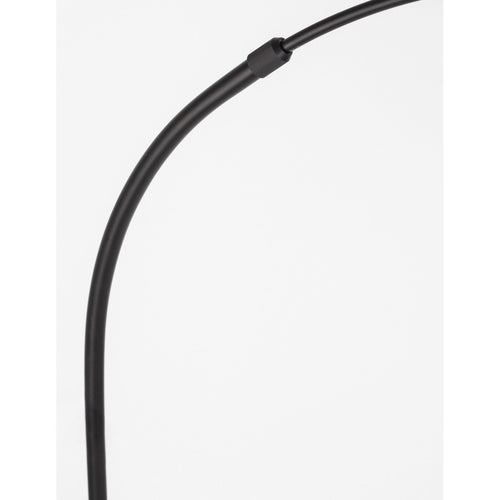 Merano Frisco Arc Staande Lamp Zwart Stoffen Kap Zwart Aluminium Voet LED E27
