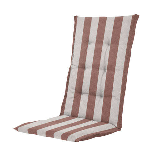 Madison tuinstoelkussen hoge rug Amora - bruin - 123x50x5cm - set van 4