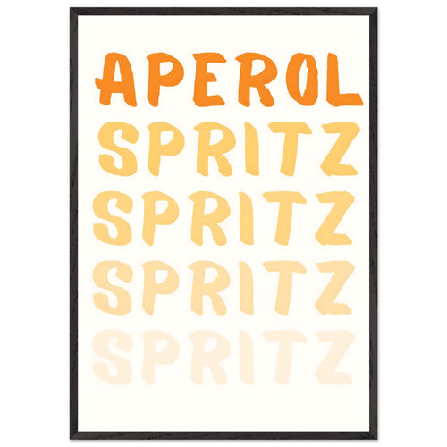 Artfulprints Poster met Lijst Aperol Spritz - Written   - 70x100 cm - Oranje