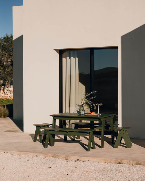 noo.ma Navo buitenbank - dennenhout, Cocoa Brown, 122 x 45 x 9 cm