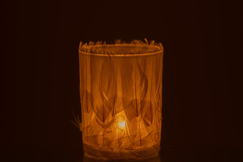 J-Line theelichthouder Veren - glas - creme - large - 2 stuks - vtwonen shop