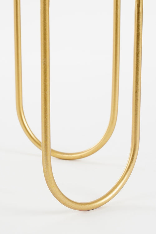 Mica Decorations Donau Bloempot op Standaard - Set van 2 - Metaal - H45 x Ø23 cm - Lichtgeel, Goud - vtwonen shop