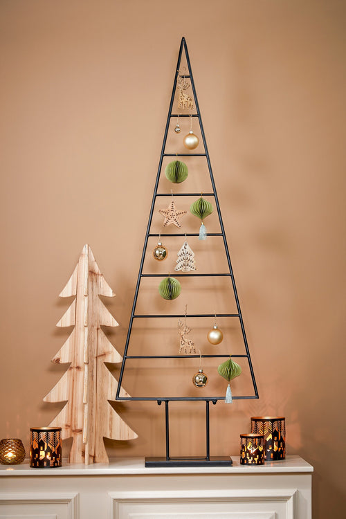 House of Seasons Decoratie Kerstboom - H78 x Ø36 cm - Dennenhout - FSC 100% - Bruin