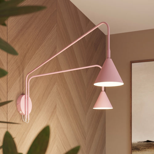 Sollux Lighting Wandlamp NOX 2 roze met schakelaar - 150x80x30cm