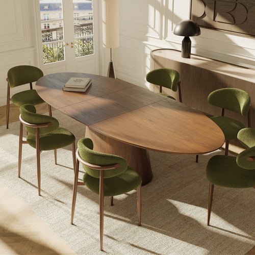 Premium Interiors - Set van 2 stoelen LINA - krullend fluweel vintage groen 52cm