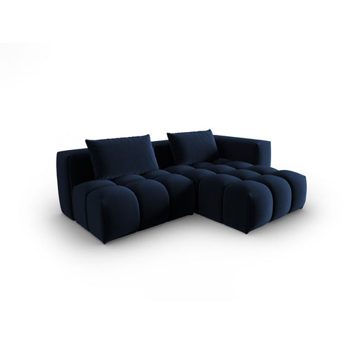 Cosmopolitan Design - Modulaire hoekbank rechts Verona 3-zits, flueel koningsblauw - 145x205x70cm
