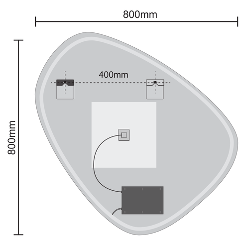 LOMAZOO badkamerspiegel Zürich - met LED verlichting - ovaal - 80 x 80 cm