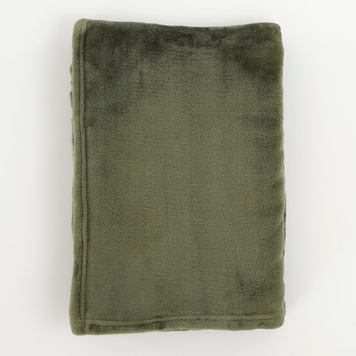 Mica Decorations Famke Fleece Plaid - L180 x B130 cm - Donkergroen - vtwonen shop