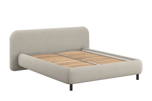 noo.ma Mumo gestoffeerd bed 140x200 Desert Beige Bouclé