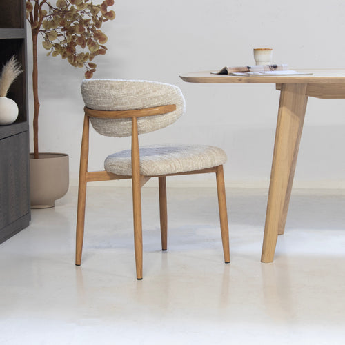 DÉJA Living Eetkamerstoel Skara - Beige/Naturel - Set van 2 - vtwonen shop