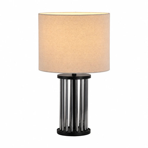 Searchlight tafellamp Swizzle - 1 lichts - 25  x 43   cm - mat zwart rookglas