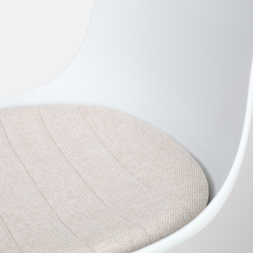 Nolon Nout-Liv Bureaustoel Wit - Beige Kussen - Zwart Onderstel