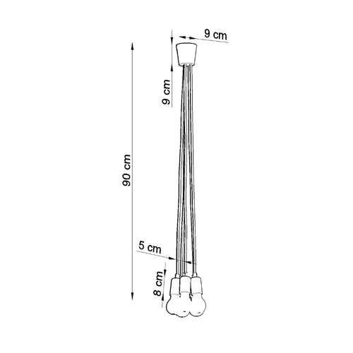 Sollux Lighting Hanglamp DIEGO 5 wit - 25x25x90cm
