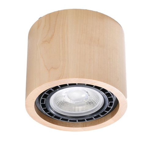 Sollux Lighting Plafond BASIC 1 natuurlijk hout - 14x14x10cm