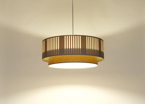 bpskoncept hanglamp Lami Line - linnen & crème - Ø50 cm