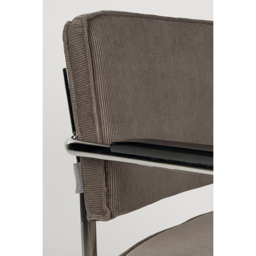 Zuiver Ridge Rib Eetkamerstoelen armleuning Grijs - Set van 2 - vtwonen shop