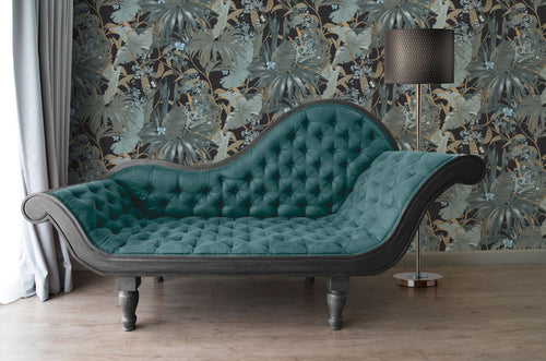 Livingwalls behang jungle-motief turquoise, zwart, blauw en groen - 53 cm x 10.05 m - AS-385222 - vtwonen shop