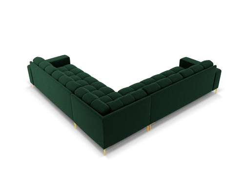 Cosmopolitan Design Symmetrische hoekbank Bali 6-zits, flueel, flessengroen - 256x256x75cm