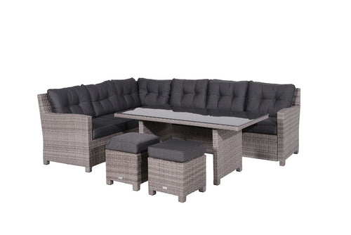 Blue bird lounge-diningset - 5-delig - links - grey - reflex black - vtwonen shop