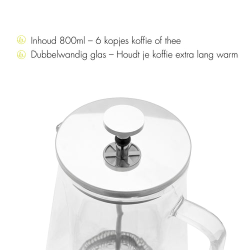 Leopold Vienna - French Press cafetière Dubbelwandig Otto 800 ml (6 kopjes) - vtwonen shop