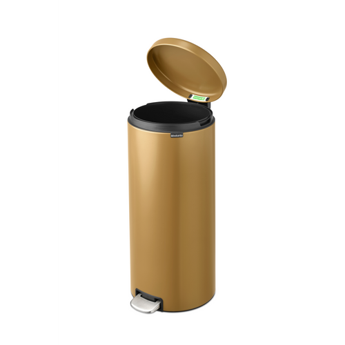 Brabantia NewIcon Pedaalemmer, 30 liter, kunststof binnenemmer - Warm Gold