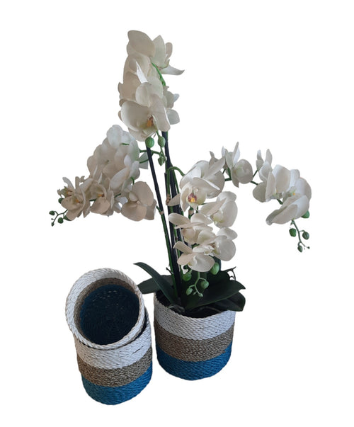 FurniLux Natuurlijke plantenbakken/ Mandenset - 20x20x21cm