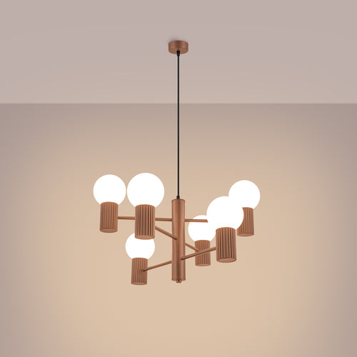 Sollux Lighting Kroonluchter HALO 6 mokka - 64x64x230cm