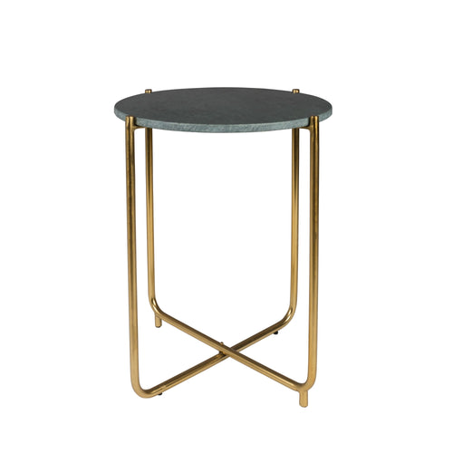 Housecraft Living Timpa Bijzettafel Marmer Rond 44x44 cm Groen/ Goud - vtwonen shop