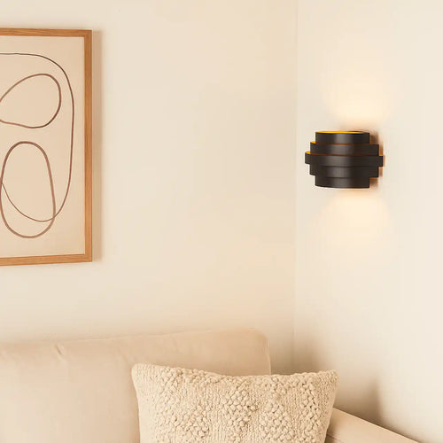 Highlight wandlamp Scudo - 1 lichts - 12.5  x 12.5   cm - zwart goud
