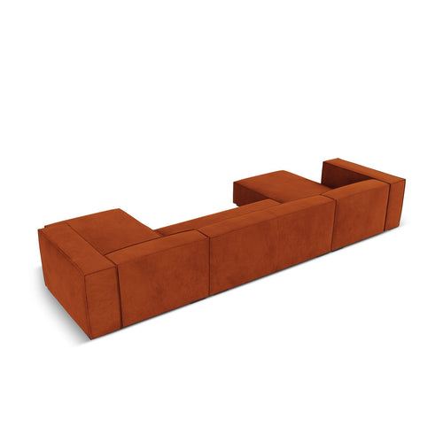 Cosmopolitan Design - Panoramische bank Turin 6-zits, structurele stof terracotta - 173x375x68cm