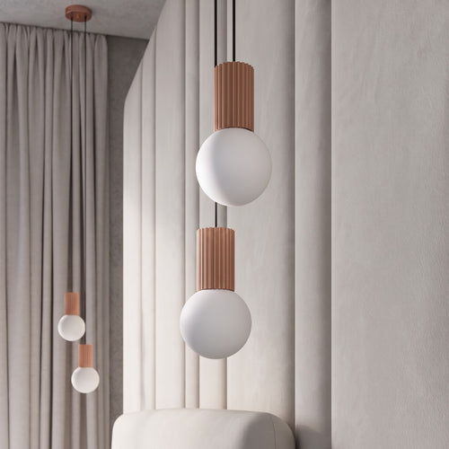 Sollux Lighting Hanglamp HALO 2P mokka - 15x15x120cm