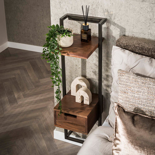 Giga Living Nachtkastje Air Solid Xs - Bruin Hout - 30x30x100cm