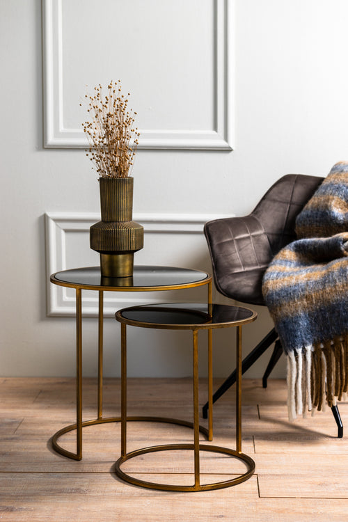 Light & Living bijzettafel DUARTE - Ø50x52cm - goud - Set van 2