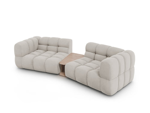 Cosmopolitan Design Modulaire bank Sky 2-zits, flueel, lichtbeige - 148x280x70cm