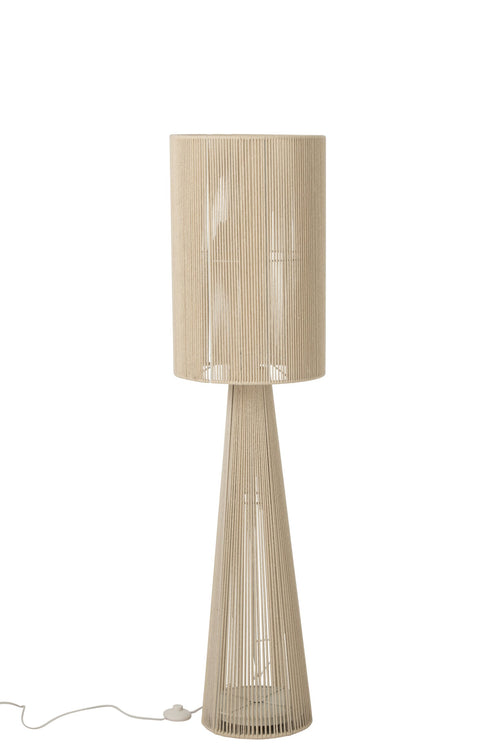 J-Line Vloerlamp met touw - stof - greige - medium