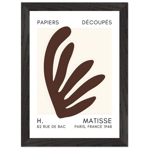 Artfulprints Poster met Lijst Matisse – Aquatic impression brown   - A4 21x29.7 cm - Bruin