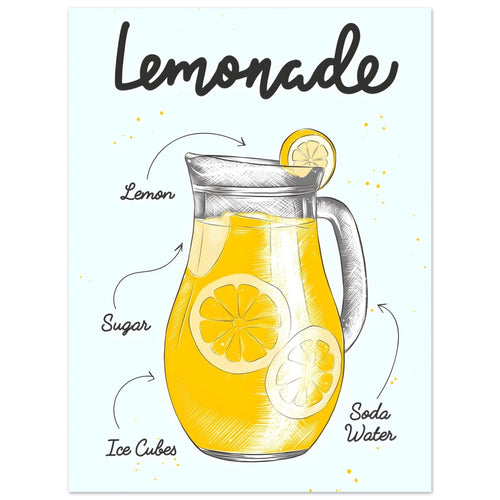 Artfulprints  Lemonade I – Illustratie   poster 30x40 cm