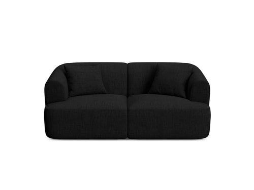Cosmopolitan Design Modulaire bank Campi 2-zits, structurele stof zwart - 90x180x70cm