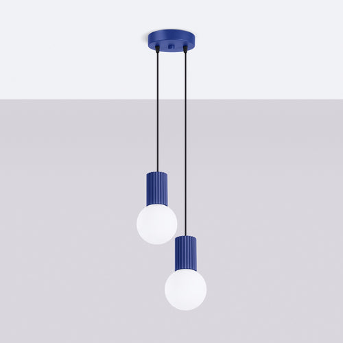 Sollux Lighting Hanglamp HALO 2P ultramarijn - 15x15x120cm