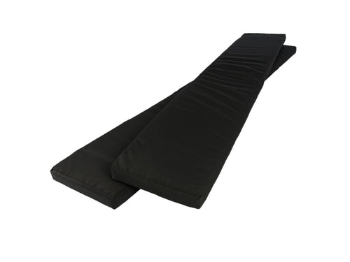 MaximaVida picknicktafel kussenpakket Havana zwart 120 x 27,5 x 5 cm - waterafstotend - 2 stuks