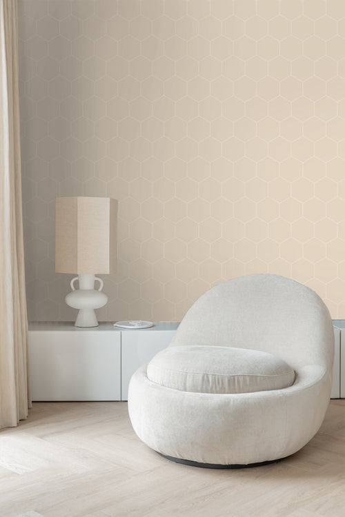 ESTAhome behang hexagon beige - 0,53 x 10,05 m - 139552 - vtwonen shop