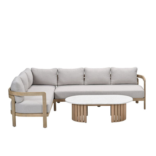 Garden Impressions Loungeset Sirocco 3-delig links - acacia - grey sand
