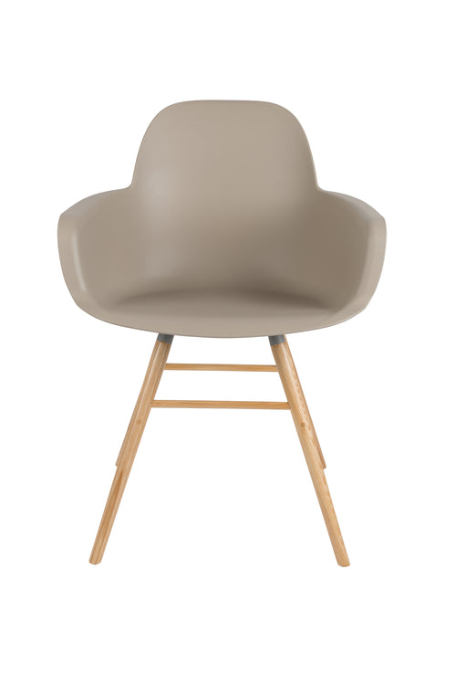 Zuiver Albert Kuip Eetkamerstoelen met armleuning Taupe - Set van 2 - vtwonen shop