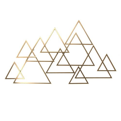 Art for the Home Metal Art - Moderne Driehoeken - Goud - 1,11m x 64cm - vtwonen shop