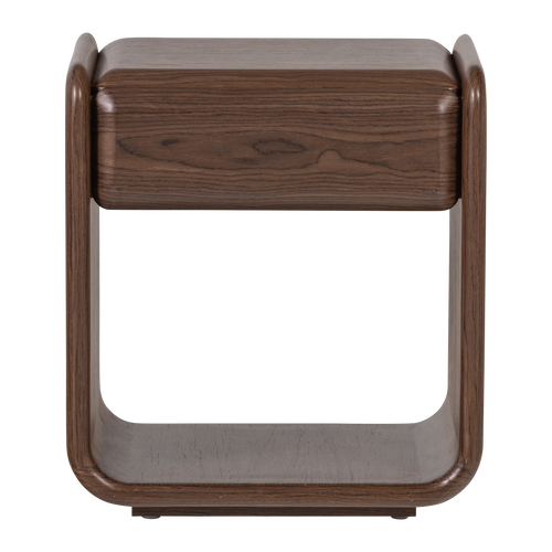 WOOOD nachtkastje met lade Elura - Hout/Fineer - Bruin - 50x40x40