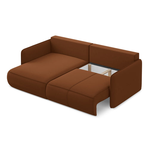 LaMiaSofa hoekbank links Palermo - velours - terracotta - 207x148x86