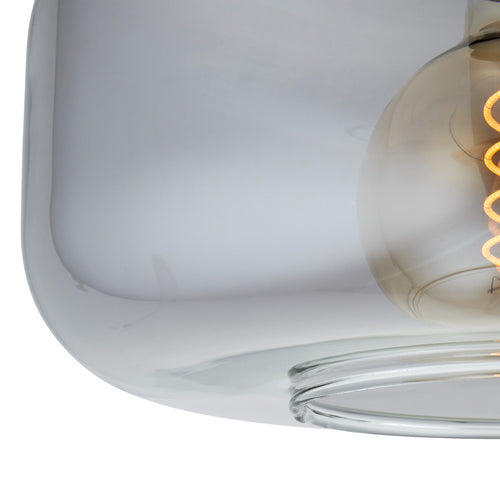 Lighto - Art deco plafondlamp zwart met smoke glas - Velo - vtwonen shop