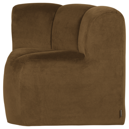 WOOOD eetbank hoek met rugleuning Mojo - Velvet - Honinggeel - 83x83x83
