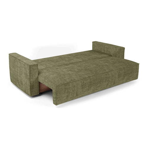 Premium Interiors - Slaapbank met opbergruimte  - corduroy olijfgroen 254cm